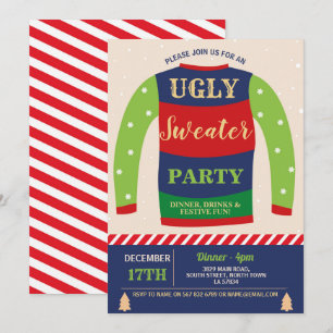 Invitación Navidades de Fiestas suéteres festejos jumpers Nie