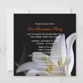 Invitación Navidades de flores de lirio blanco bonito fiesta