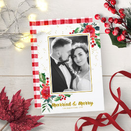 Invitación Navidades De Flores Rojas Casadas Y Merry. Foto