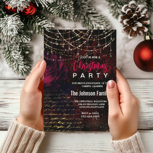 Invitación Navidades de flores rojas de moda