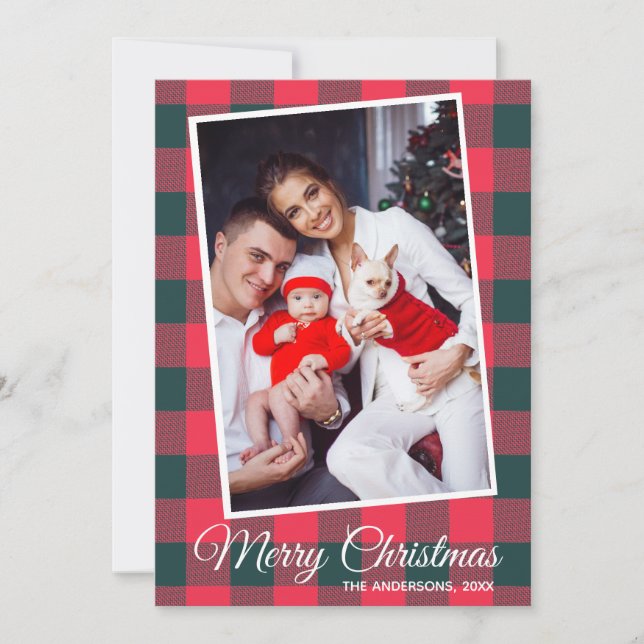 Invitación Navidades de foto de Personalizados de búfalo negr (Anverso)