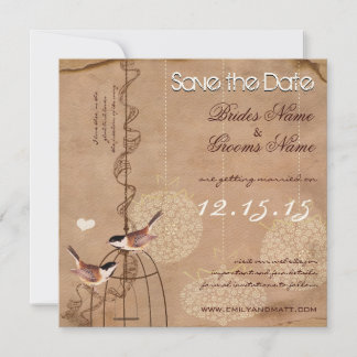 Invitación Navidades de fotografía Boda en jaula para pájaros