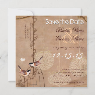 Invitación Navidades de fotografía Boda en jaula para pájaros