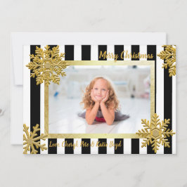 Invitación Navidades de fotografía bonito Gold y Personalizad