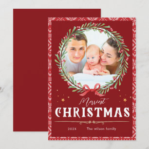 Invitación Navidades de fotografía con guión elegante de Navi