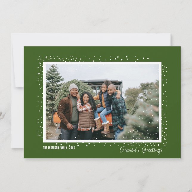 Invitación Navidades de fotografía de la temporada de Snowy (Anverso)