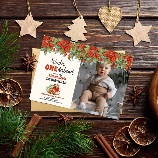 Invitación Navidades de fotografía Primer cumpleaños de Onede (Subido por el creador)