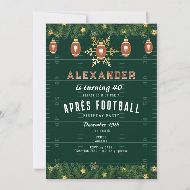 Invitación Navidades de fútbol de Aprés Fiesta de cumpleaños (Anverso)