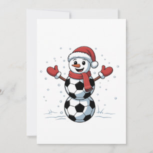Invitación Navidades de fútbol de snowman Santa Baseball Spor