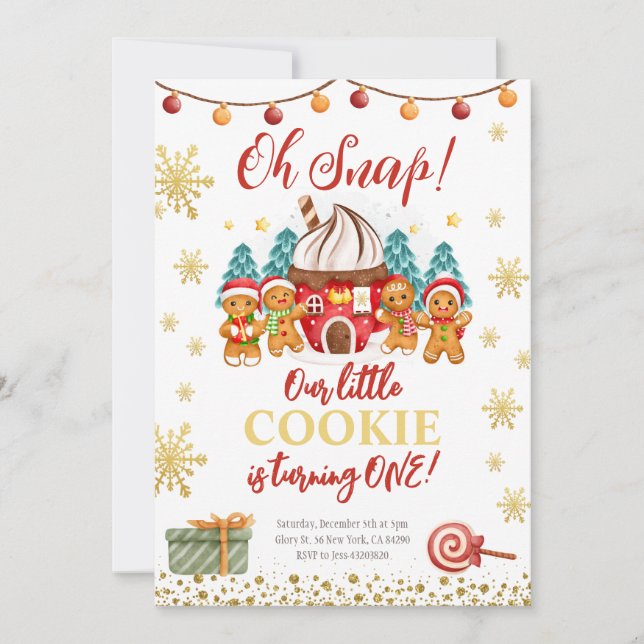 Invitación Navidades de galletas de pan de jengibre Invitació (Anverso)