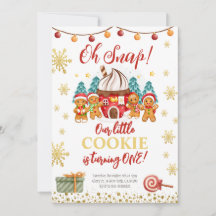 Navidades de galletas de pan de jengibre Invitació