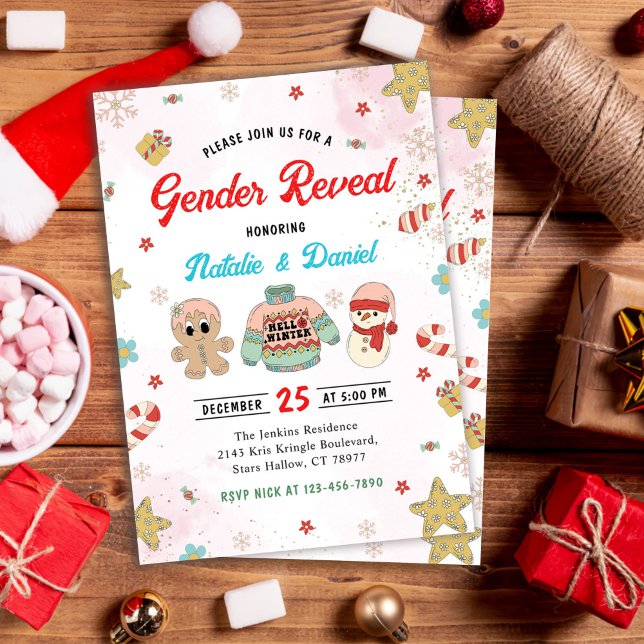 Invitación Navidades de género revelan Baby Shower (Subido por el creador)