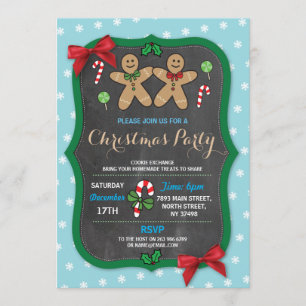 Invitación Navidades de Gingerbread Fiesta Cookie Exchange