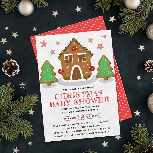 Invitación Navidades de Gingerbread House Baby Shower (Subido por el creador)