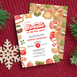 Invitación Navidades de Gingerbread Little Sweetie Baby Showe
