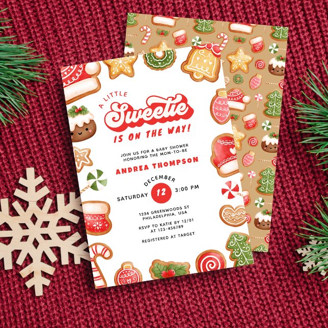 Invitación Navidades de Gingerbread Little Sweetie Baby Showe (Subido por el creador)