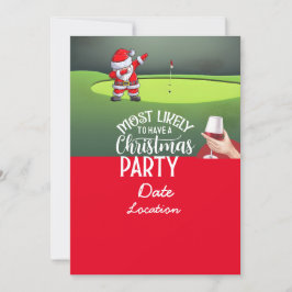 Invitación Navidades de golf con fecha de reserva del fiesta 