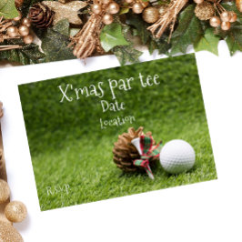 Invitación Navidades de golf Fiesta Par tee con bola de golf