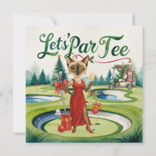 Invitación Navidades de golf vamos a ir por fiesta de golf