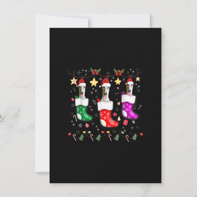 Invitación Navidades de Greyhound iluminan obsequio Divertido (Anverso)