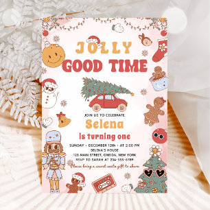 Invitación Navidades de Groovy Partido de Cumpleaños Buen mom
