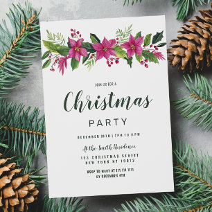 Invitación Navidades de guirnaldas rosadas Navidades Fiesta