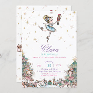 Invitación Navidades de hadas de plumas azucareras nutcracker