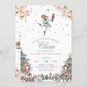 Invitación Navidades de hadas de plumas azucareras nutcracker