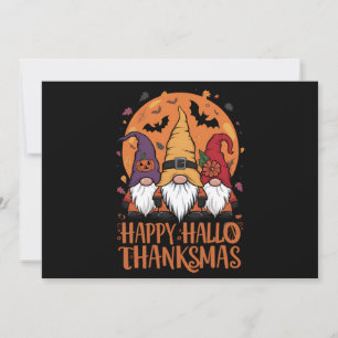 Invitación Navidades de Halloween Feliz HalloGraciasMas Gnome