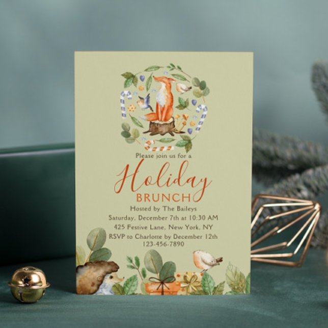 Invitación Navidades de Holiday Brunch Brunch Cute Woodland F (Subido por el creador)