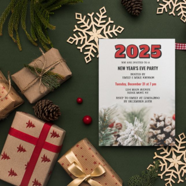 Invitación Navidades de Holiday Holly 2025 Nochevieja (Subido por el creador)