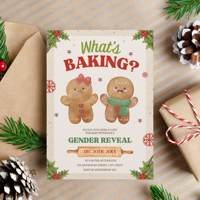 Invitación Navidades de hornear Género revelan pan de jengibr (What's baking)