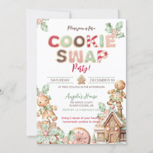 Invitación Navidades de intercambio de cookies Cookies Ginger