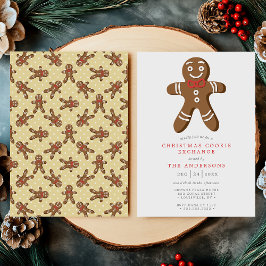 Invitación Navidades de intercambio de galletas de pan de jen
