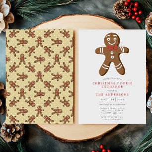 Invitación Navidades de intercambio de galletas de pan de jen