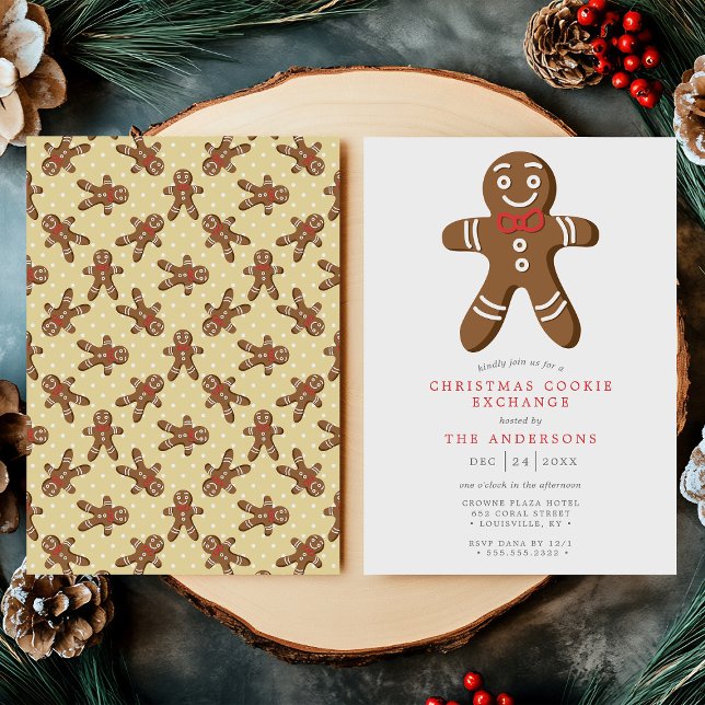 Invitación Navidades de intercambio de galletas de pan de jen (Subido por el creador)