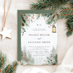 Invitación Navidades de invierno acuarela Boda de energía ver