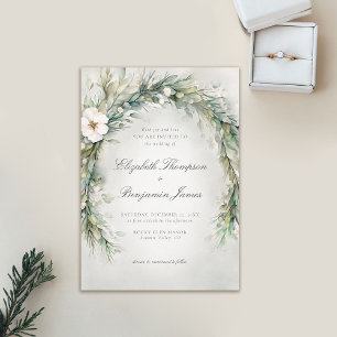 Invitación Navidades de invierno acuarela elegante Boda Boho