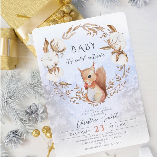 Invitación Navidades de invierno Baby Shower Cotton Flowers (Subido por el creador)