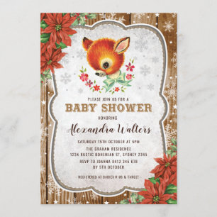 Invitación Navidades de invierno Baby Shower invitan a reno