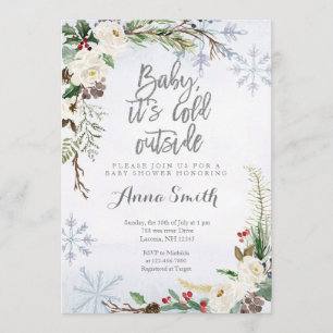 Invitación Navidades de invierno blancos Snowflakes Baby Show
