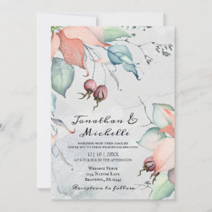Invitación Navidades de invierno Boda cristiano floral