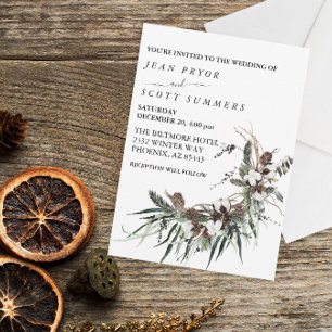 Invitación Navidades de invierno Boda de acuarela