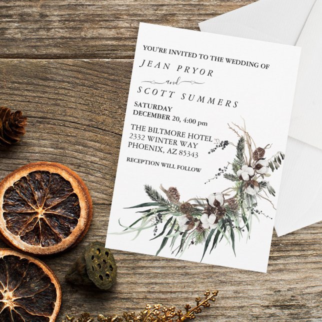Invitación Navidades de invierno Boda de acuarela (Subido por el creador)