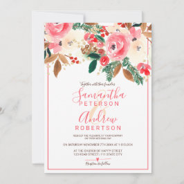 Invitación Navidades de invierno boda de fotografía de acuare