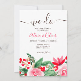 Invitación Navidades de invierno boda de las iniciales de la 