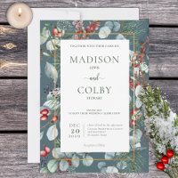 Navidades de invierno Boda Verde azulado de la veg