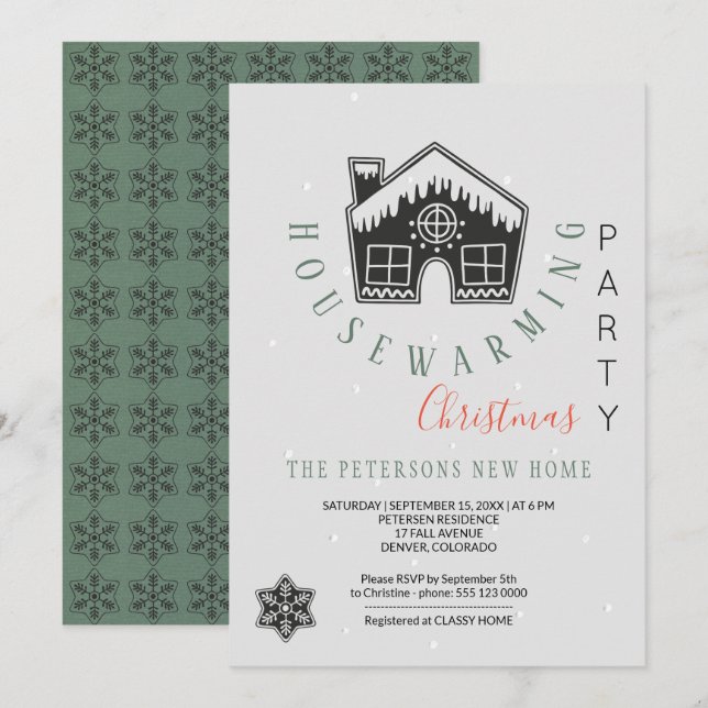 Invitación Navidades de invierno calentadores de hogar Fiesta (Anverso / Reverso)