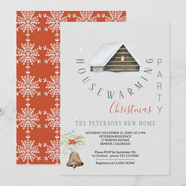 Invitación Navidades de invierno calentadores de hogar Fiesta (Anverso / Reverso)