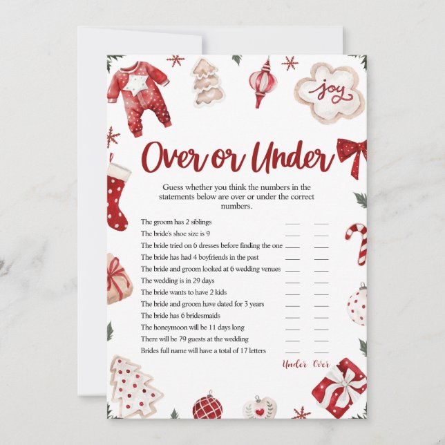 Invitación Navidades de invierno con o sin Baby Shower (Anverso)